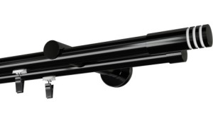 Karnisz podwójny Malibu czarna Ø19 w kolorze czarnym