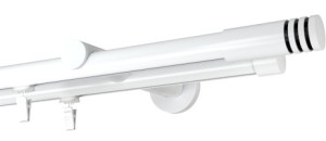 Karnisz podwójny Malibu białe Ø 19 w kolorze biały połysk