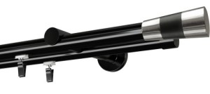 Karnisz podwójny Valleo czarna Ø 19 w kolorze czarnym 280cm